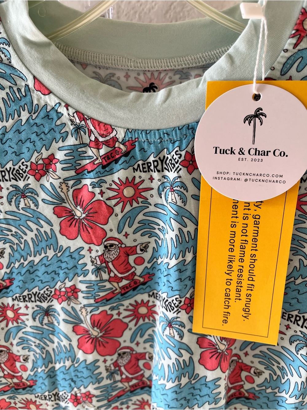 Kids' Light Blue Holiday Surf Pajama Set Tuck & Char Co.